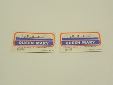 VINTAGE 1970'S QUEEN MARY LONG BEACH, CA JACQUES COUSTEAU'S PAIR OF TICKET STUBS picture