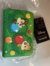 Loungefly Wallet Chip And Dale Christmas Ornaments Zip Around New NWT picture
