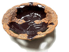 Vintage Gorgeous Claire Burke Eggplant Terra Cotta Potpourri Fragrance Bowl Wax picture