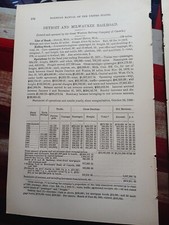 1872 Train Report DETROIT & MILWAUKEE RAILROAD Grand haven Michigan  picture