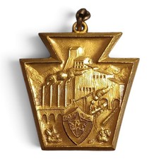 Vintage Patriotic Order Sons of America Watch Fob Steam Locomotive Robbins Co picture