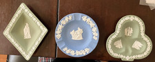 Wedgewood JASPERWARE VINTAGE Trinket Ashtray Dishes Set of 3 Blue & Green EXC picture