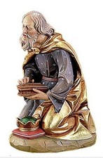 Val Gardena Kneeling Wiseman Resin Statue Beautiful Piece Vintage Replica picture