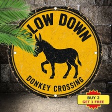 Slow Down Donkey Graphic Funny Metal Tin Sign Sarcastic Bedroom Wall Decor Art picture