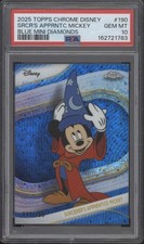 Sorcerer s Apprentice Mickey 2025 Chrome Disney Blue Mini Diamonds 77/150 PSA 10 picture