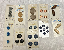 La Mode Le Bouton Vintage Original Carded Round Sewing Buttons Mixed Lot picture