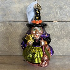 Vintage Christopher Radko Halloween Ornament “Snaggletooth” Witch picture
