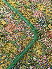 Vintage 70's Psychedelic Paisley Flower Power Bespread Quilt Blanket Throw picture