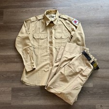VTG WWII WW2 US ARMY OFFICER Regulation Uniform Shirt Trousers Belt Worsted Wool picture