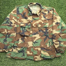VTG 90s US Military Hot Weather Woodland Coat Mens Large Short Camo picture