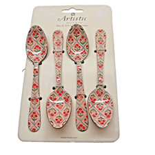Artistic Accents Set of 4 Floral Spoons NEW picture