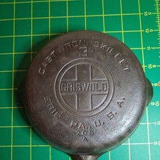 Griswold ERIE PA Cast Iron Skillet No. 3 A Frying Pan Cast Iron Cookware picture