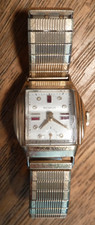 Mid-century Art Deco Benrus Men's Watch roof shape crystal 10K RG Bezel picture