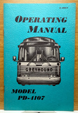 Vintage 1966 Greyhound Coach Bus Operating Manual GM Model PD-4107  X-6624 picture