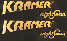 Kramer Night Swan Guitar 1Headstock Logo Decal, Vinyl, Metallic Gold, Radius USA picture