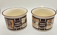 Vintage Watkins Almanac Stoneware Soup Mugs March 