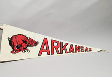 Vintage Arkansas Razorback University Mascot Felt Souvenir Pennant 26.5 Inches picture