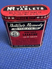 Vintage Nature’s Remedy NR Laxative Tin 180 Vegetable Tablets Red Medical  Empty picture