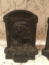 Abraham Lincoln Cast Iron Bookends Pair 5.5 x 4 picture