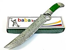 BABA KNIFE CUSTOM HAND MADE DAMASCUS STEEL HUNTING BOWIE KNIFE HANDLE RESIN picture