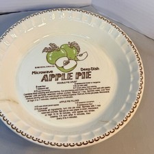 Vintage 1983 Royal China Co Country Harvest Microwave Apple Pie Recipe Dish 10in picture