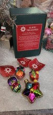 Vintage Slavic Treasures Collectible Christmas Ornament Baubles Set 2 01544A picture