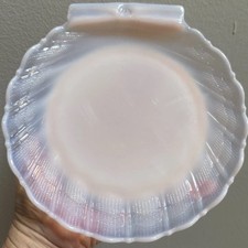 5 Vintage 1930's Cambridge Crown Tuscan Lt Pink Seashell 7” Opalescent Plates picture