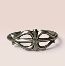 Vintage Navajo Native Sand Cast Silver Bracelet Cuff 7