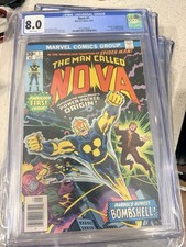 Nova #1 CGC 8.0 White Pages 1976 1st Appearance Origin Richard Rider Marvel picture