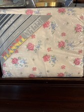 Vintage Morgan Jones Flannel Twin Flat Sheet Rose Point New In Package picture