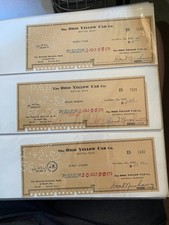 (36) vintage 1951-1952 Ohio Yellow Cab Co. Dayton Ohio cancelled checks picture