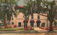 Harry S. Mayhall Auditorium Lakeland, Fla. Linen Postcard Curteich picture