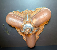 3-Light Art Deco Ceiling Light, Pink Glass Shades, Pull Chain, Hardwired picture