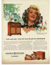1945 G-E General Electric Radios Rise Stevens art Vintage Print Ad picture