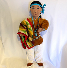RARE Vtg Large Kay Bennett Navajo Male Doll in Elaborate Traditional Costume picture