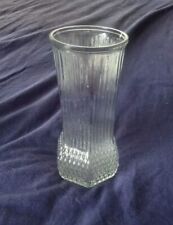 Vintage Clear Hoosier Glass Vase #2 Ribbed Diamond Cut Pattern 10