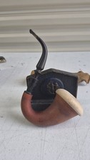 Vintage Sherlock Holmes Gourd Calabash Pipe Meerschaum Cap Estate Tobacco Pipe picture