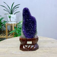 7.05lb Top Natural Amethyst geode quartz Butterfly wing crystal specimen+stand picture