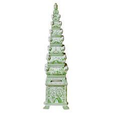 Green & White Tulipiere Tower Vase Multi-Tier Tulip Vase X-Large 42.5