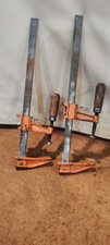 Lot of 2 Jorgensen #3701 Bar Clamps, Wood Handles 3703  Made in USA picture