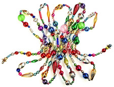VINTAGE & Antique 10 FT MERCURY GLASS Christmas BIG BEAD Garland ORNAMENT 120