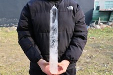 4.48LB Top Natural Clear Quartz obelisk Crystals Tower Point Wand Reiki Energ picture