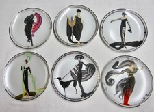 Set of 6 1990's HOUSE OF ERTE Franklin Mint ART DECO Costume Collector Plates picture