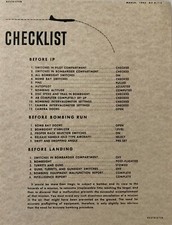 Boeing B-17 Flying Fortress Bombardier's Check List Reprint, WWII CKL-0115 picture