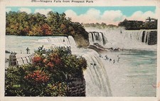NIAGARA FALLS FROM PROSPECT PARK POSTCARD NY NEW YORK CANADA 1920s picture