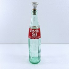 Vintage Diet-Rite Cola 16 oz Glass Bottle 1960s W/ Sprinkler Attachment Retro picture