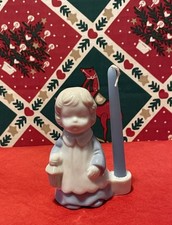 VINTAGE BIEDERMANN PORCELAIN CHRISTMAS GIRL WITH LANTERN CANDLE HOLDER picture