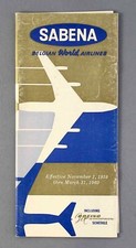 SABENA WINTER 1959/60 AIRLINE TIMETABLE BELGIAN WORLD AIRLINES BOEING 707 picture