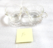 Vintage  Candlewick Creamer  Sugar Bowl Tray Set Imperial  Glass B picture