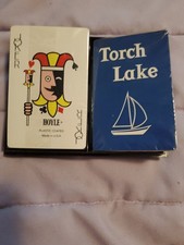 TORCH LAKE Michigan Vintage Playing Cards  2 Sealed Decks In Plastic Case Hoyle  picture